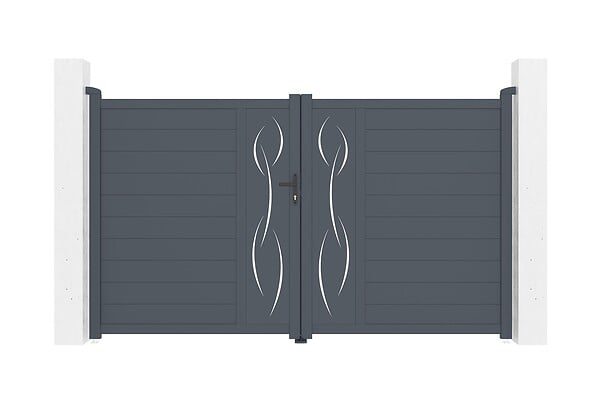 CASANOOV - Casanoov Portail battant 3 m LIFE H.180  cm aluminium gris - large
