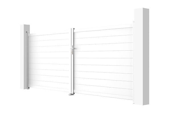 CASANOOV - Casanoov Portail battant 4 m EIGER H.160  cm + Portillon 1m EIGER H.160  cm aluminium blanc - large