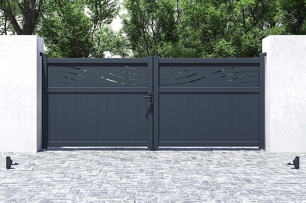 CASANOOV - Casanoov Portail battant 3,4 m HALTI H.140 aluminium gris - large
