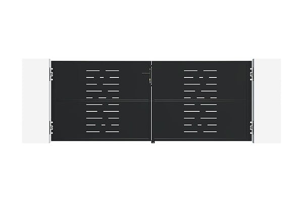 CASANOOV - Casanoov Portail battant acier noir mat 3 m NALI ARLBERG H.140  cm + 2 poteaux 10x10 acier CARMO - large