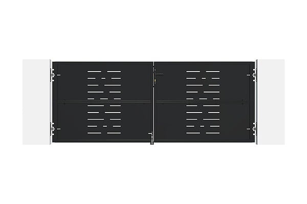 CASANOOV - Casanoov Portail battant acier noir mat 3 m NALI ARLBERG H.140  cm + 2 poteaux 10x10 acier CARMO - large