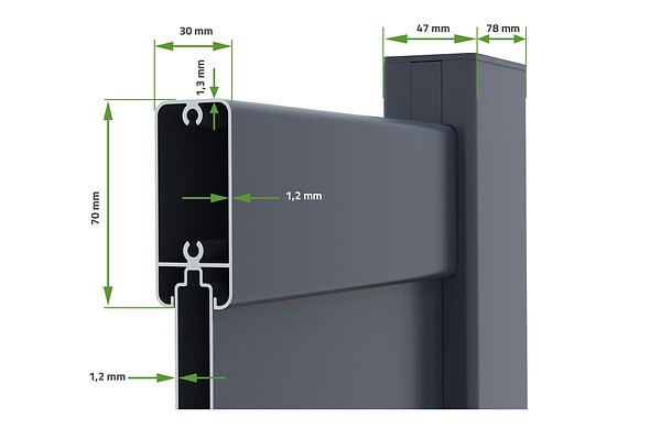 CASANOOV - Casanoov Portail battant 3 m SUNNY H.140  cm + Portillon 1m SUNNY H.140  cm aluminium gris - large