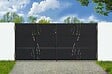 CASANOOV - Casanoov Portail battant acier 3,5m NALI VELETA H.160 cm noir + Portillon H.160 cm noir - vignette