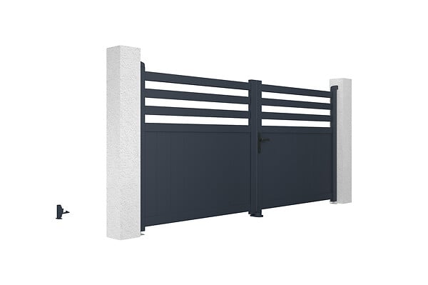 CASANOOV - Casanoov Portail battant 3 m NEVIS H.140  cm aluminium gris - large