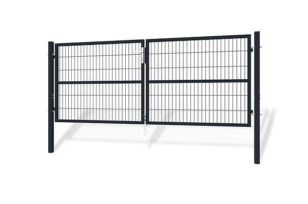 CASANOOV - Casanoov Portail battant grillagé 3 m RAZO H.120  cm + Portillon 1m RAZO H.120  cm Gris - large