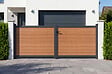 CASANOOV - Casanoov Portail en lames composites battant 3,5 m ATHOS H.140  cm teck - vignette