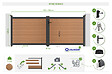 CASANOOV - Casanoov Portail en lames composites battant 3,5 m ATHOS H.140  cm teck - vignette