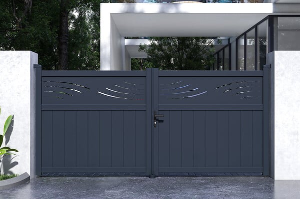 CASANOOV - Casanoov Portail battant 3 m HALTI H.140  cm aluminium gris - large