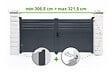 CASANOOV - Casanoov Portail battant ajustable en largeur 3 m CARPATIA H.140  cm alu gris - vignette