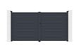 CASANOOV - Casanoov Portail battant 3,5 m CALANCIA H.180  cm lames persiennes aluminium gris + portillon CALANCIA aluminium gris - vignette