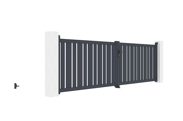 CASANOOV - Casanoov Portail battant 4 m VEYMONT H.120  cm aluminium gris - large