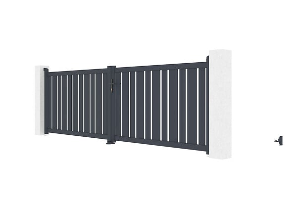 CASANOOV - Casanoov Portail battant 4 m VEYMONT H.120  cm aluminium gris - large
