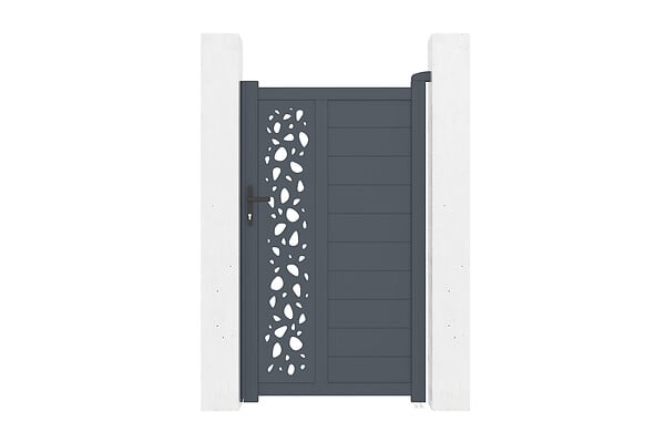 CASANOOV - Casanoov Portail battant 3,5 m SUNNY H.180  cm + Portillon 1m SUNNY H.180  cm aluminium gris - large