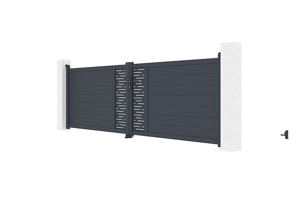 CASANOOV - Casanoov Portail battant 4 m ARLBERG H.120 aluminium gris - large