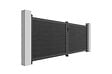 CASANOOV - Casanoov Portail bois composite battant 3,5m ATHOS H.140 cm gris anthracite avec cadre aluminium + 2 poteaux EIFEL aluminium 10x10 cm - vignette