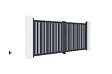CASANOOV - Casanoov Portail battant 3,5 m VEYMONT H.140  cm alu gris + 2 poteaux 20x20  cm H.166 cm - vignette