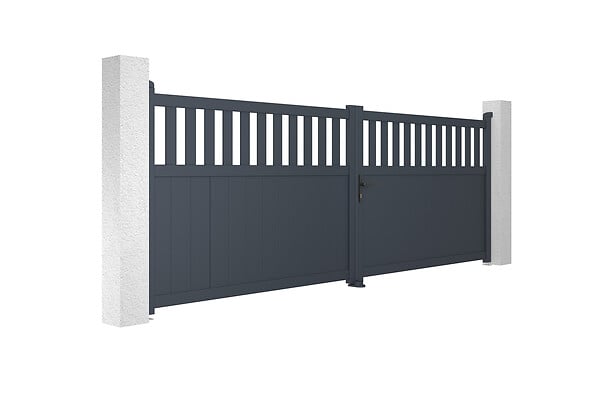 CASANOOV - Casanoov Portail battant 4 m SANTIS H.140  cm aluminium gris - large