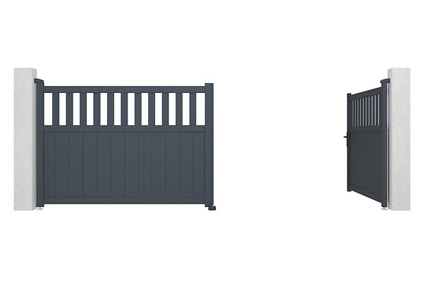 CASANOOV - Casanoov Portail battant 4 m SANTIS H.140  cm aluminium gris - large