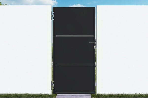 CASANOOV - Casanoov Portail battant acier 3,5 m NALI H.200  cm noir + Portillon H.200  cm noir - large