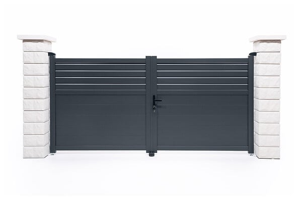 CASANOOV - Casanoov Portail battant 3 m CARPATIA H.140 aluminium gris - large