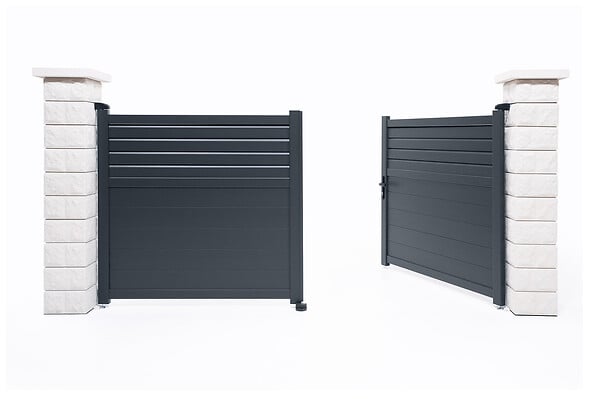 CASANOOV - Casanoov Portail battant 3 m CARPATIA H.140 aluminium gris - large