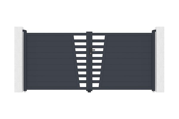 CASANOOV - Casanoov Portail battant 3,5 m CERVINA H.160  cm aluminium gris + moteur HICKER B200 - large