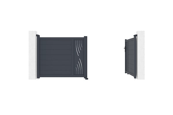 CASANOOV - Casanoov Portail battant 3 m VELETA H.120 aluminium gris - large
