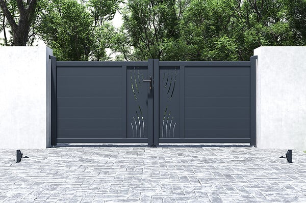 CASANOOV - Casanoov Portail battant 3 m VELETA H.120 aluminium gris - large