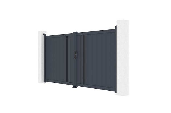 CASANOOV - Casanoov Portail battant 3 m GIONA H.140  cm aluminium gris - large
