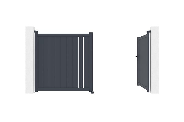 CASANOOV - Casanoov Portail battant 3 m GIONA H.140  cm aluminium gris - large