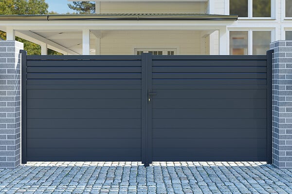 CASANOOV - Casanoov Portail battant 4 m CARPATIA H.180  cm aluminium gris - large