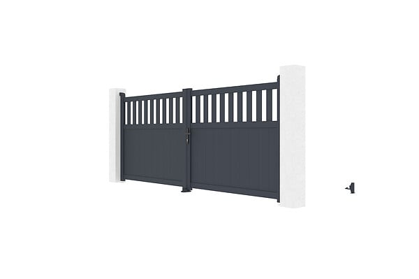 CASANOOV - Casanoov Portail battant 3,4 m SANTIS H.140 aluminium gris - large