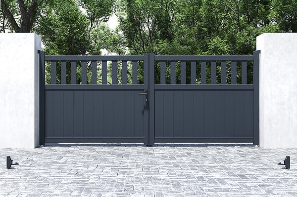CASANOOV - Casanoov Portail battant 3,4 m SANTIS H.140 aluminium gris - large