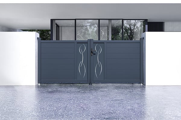CASANOOV - Casanoov Portail battant 3 m LIFE H.120 aluminium gris - large