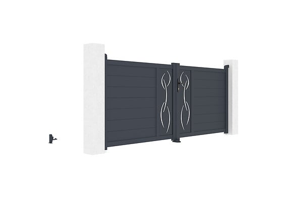 CASANOOV - Casanoov Portail battant 3 m LIFE H.120 aluminium gris - large