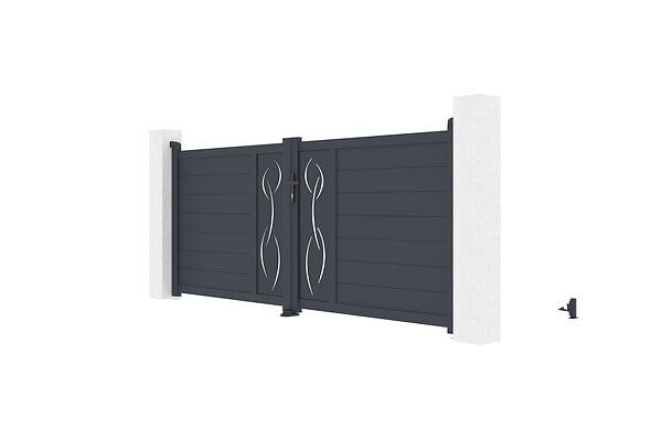CASANOOV - Casanoov Portail battant 3 m LIFE H.120 aluminium gris - large