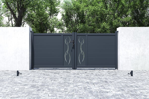 CASANOOV - Casanoov Portail battant 3 m LIFE H.120 aluminium gris - large