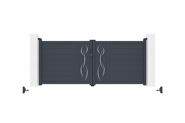 CASANOOV - Casanoov Portail battant 3 m LIFE H.120 aluminium gris - large