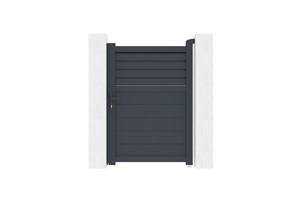 CASANOOV - Casanoov Portail battant 3 m CARPATIA H. 140   cm alu + Portillon 1m CARPATIA H.140 alu GRIS - large