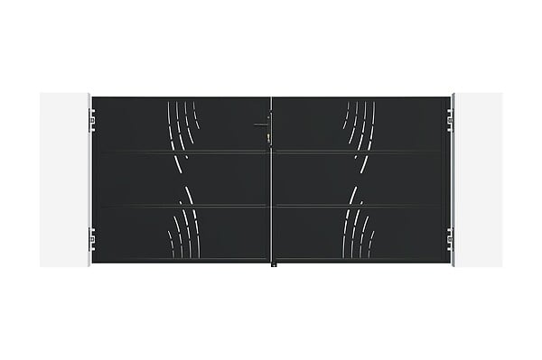 CASANOOV - Casanoov Portail battant acier 3m NALI VELETA H.140 cm noir + Portillon H.140 cm noir - large