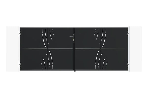 CASANOOV - Casanoov Portail battant acier 3,5 m NALI VELETA H.140  cm noir + Portillon H.140  cm noir - large