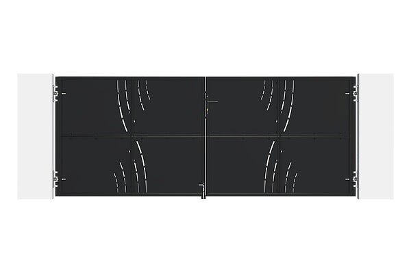 CASANOOV - Casanoov Portail battant acier 3,5 m NALI VELETA H.140  cm noir + Portillon H.140  cm noir - large