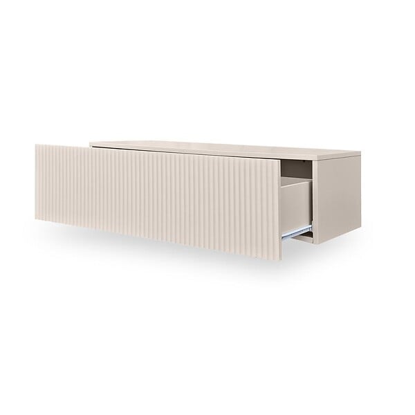 SICAAN - Sicaan Console murale suspendue 90cm beige à tasseaux - LEYA - large