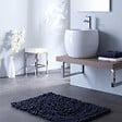 PLANETE BAIN - Console de salle de bain suspendu Gris laméllé avec vasque totem en céramique - vignette