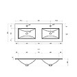 KIAMAMI VALENTINA - Meuble De Salle De Bain 120Cm En Chêne Well Avec Double Lavabo En Noir Mat | Sole - vignette