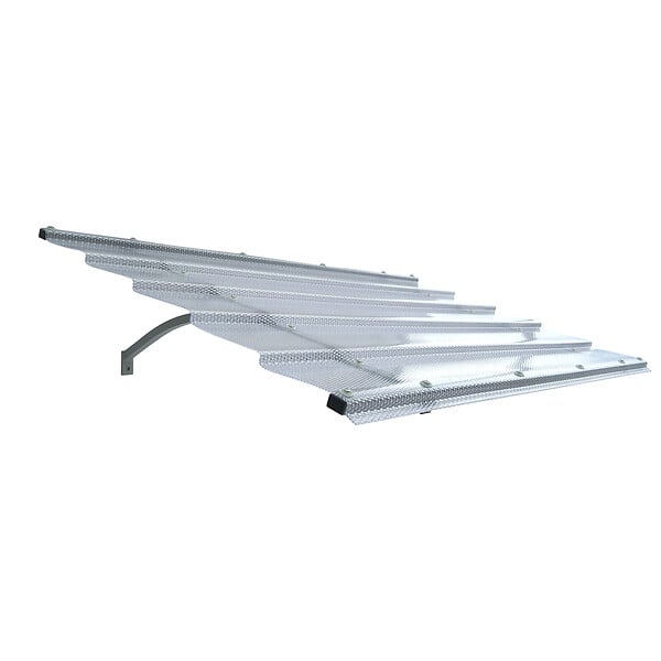 STARKEDACH - Auvent à cadre en aluminium STARKEDACH DIAMONDS T-150 droit 150x95,4 cm, cadre Gris clair RAL 7035, revêtement polycarbonate effet tuile 2,6 mm transparent - large