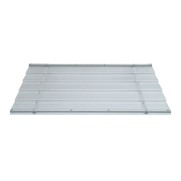 STARKEDACH - Auvent à cadre en aluminium STARKEDACH DIAMONDS T-150 droit 150x95,4 cm, cadre Gris clair RAL 7035, revêtement polycarbonate effet tuile 2,6 mm transparent - large