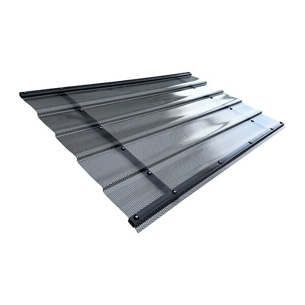 STARKEDACH - Auvent à cadre en aluminium STARKEDACH DIAMONDS T-150 droit 150x95,4 cm, cadre Anthracite RAL 7016, revêtement polycarbonate effet tuile 2,6 mm gris - large
