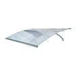 STARKEDACH - Auvent à cadre en aluminium STARKEDACH L-160 courbé 160x100 cm, cadre Gris clair RAL 7035, revêtement polycarbonate 6 mm transparent - vignette
