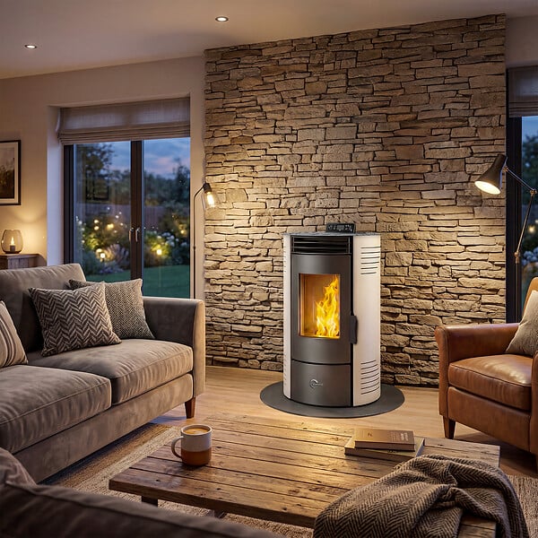 SANNOVER - Poêle à granulés étanche Azora 11,6 kW Blanc Sannover - large